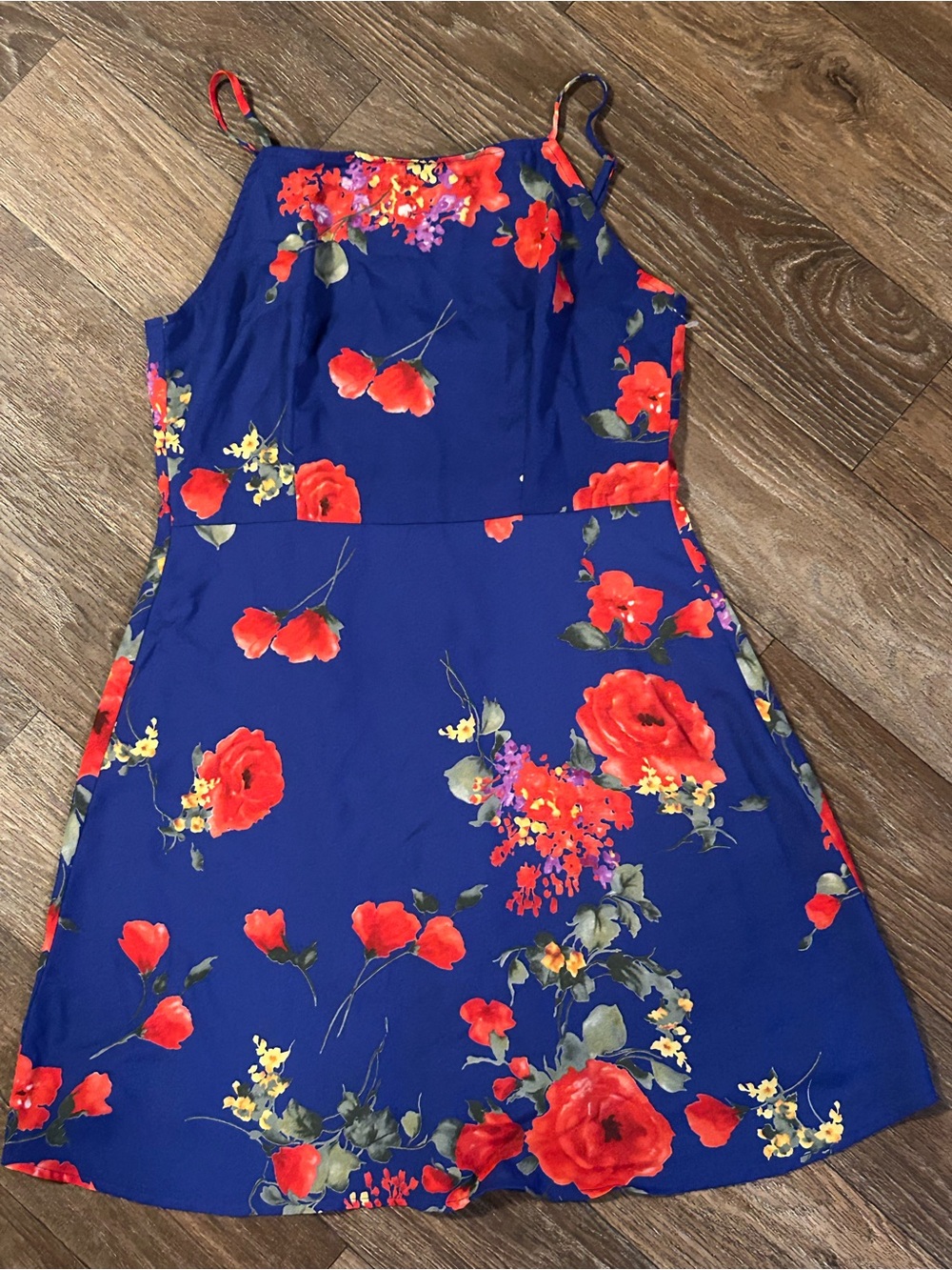 Lulu's Sweet Beginnings Royal Blue Floral Print Mini Dress